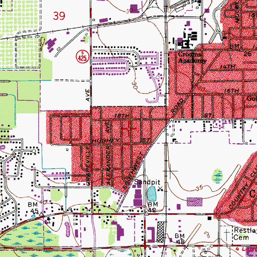 Topographic Map of Lockharts Subdivision, FL