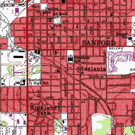 Topographic Map of S and E Junction, FL