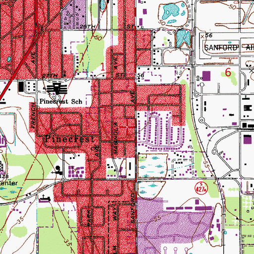 Topographic Map of Rosalind Heights, FL