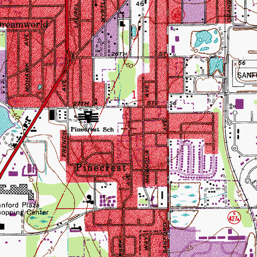 Topographic Map of Evans Subdivision, FL