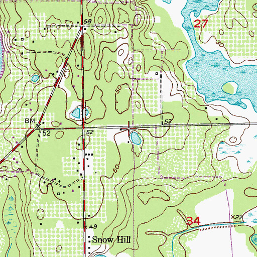 Topographic Map of Buda, FL