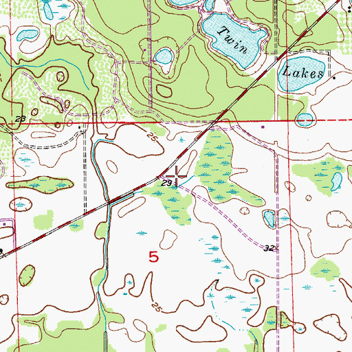 Topographic Map of Kolokee, FL