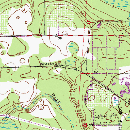 Topographic Map of Youngs Railroad Station, FL