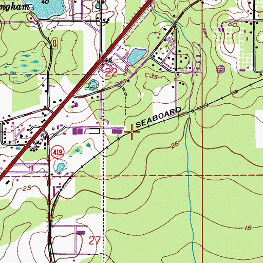 Topographic Map of Chase Railroad Station, FL