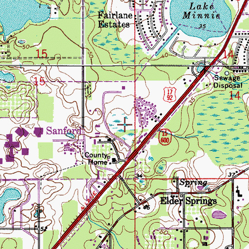 Topographic Map of Lily Lake, FL