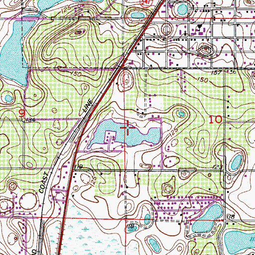 Topographic Map of Lake Geneva, FL
