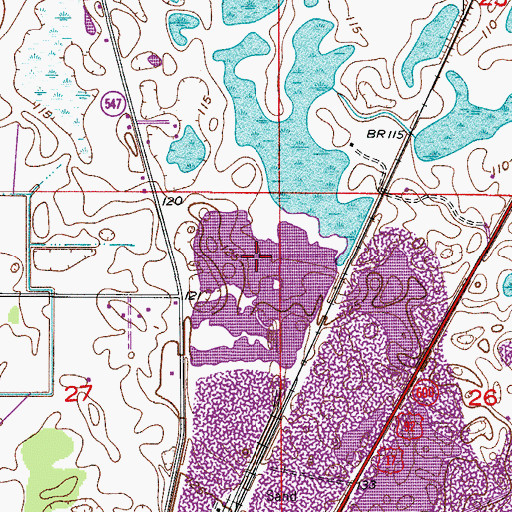 Topographic Map of Vertagreen Railroad Station, FL