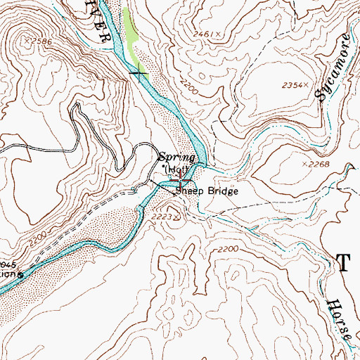 Topographic Map of Horse Creek, AZ