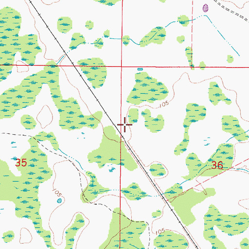 Topographic Map of Stokes Railroad Station, FL