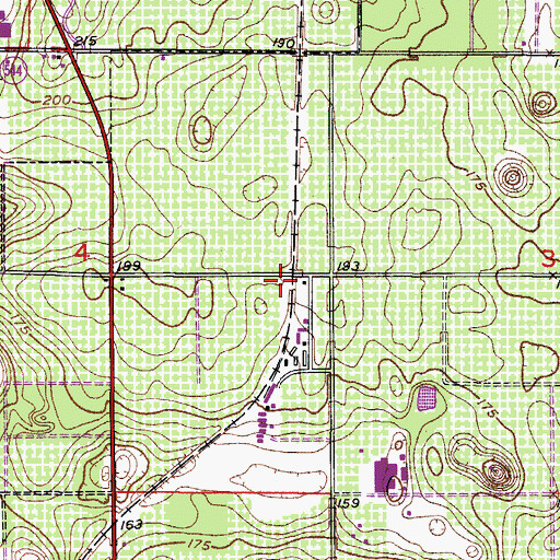Topographic Map of Prine Railroad Station, FL