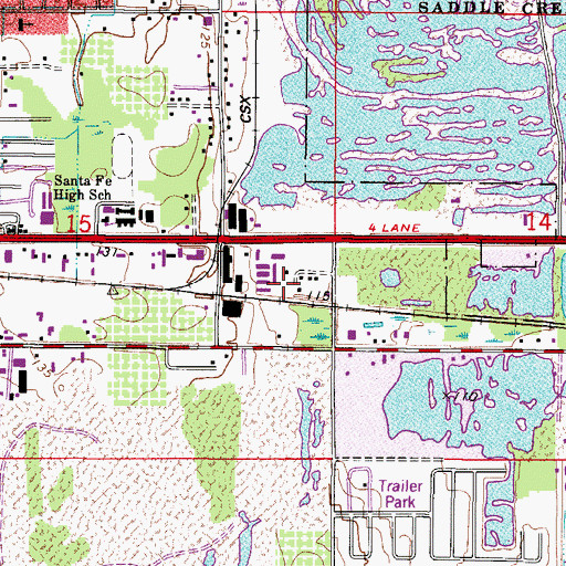 Topographic Map of Allied Railroad Station, FL