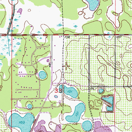 Topographic Map of Mammoth Railroad Station (historical), FL