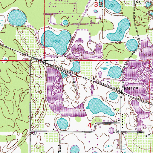 Topographic Map of Independent Railroad Station, FL