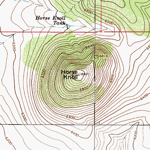 Topographic Map of Horse Knoll, AZ