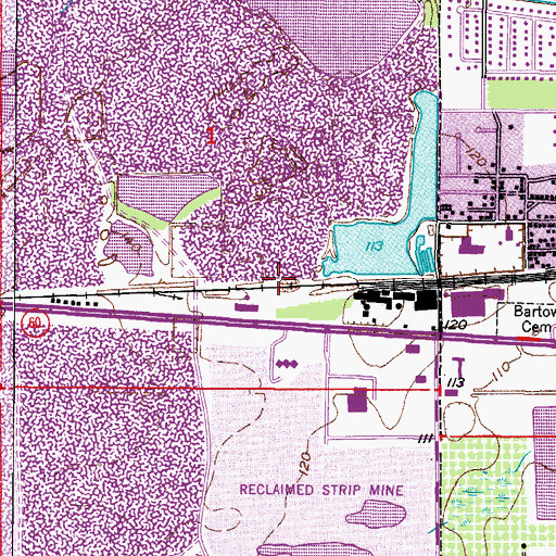 Topographic Map of Morris Mine Railroad Station, FL