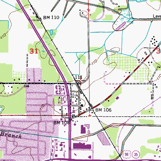 Topographic Map of Dearborn Railroad Station, FL