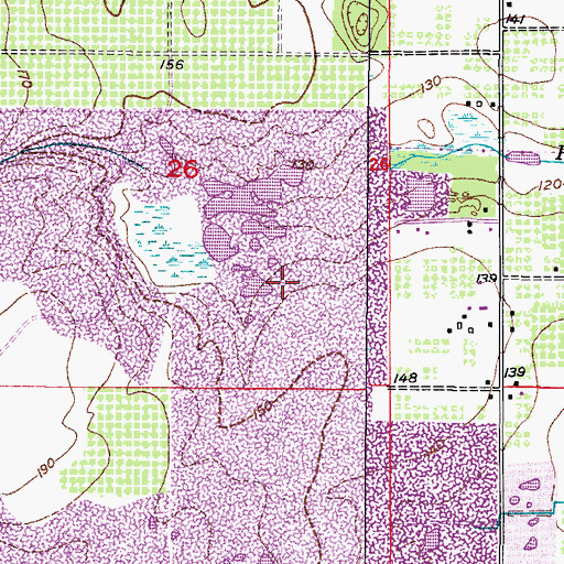 Topographic Map of Phyllis Lake, FL