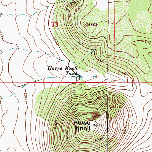Topographic Map of Horse Knoll Tank, AZ