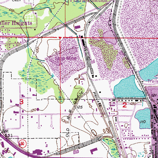 Topographic Map of Prairie Mine, FL