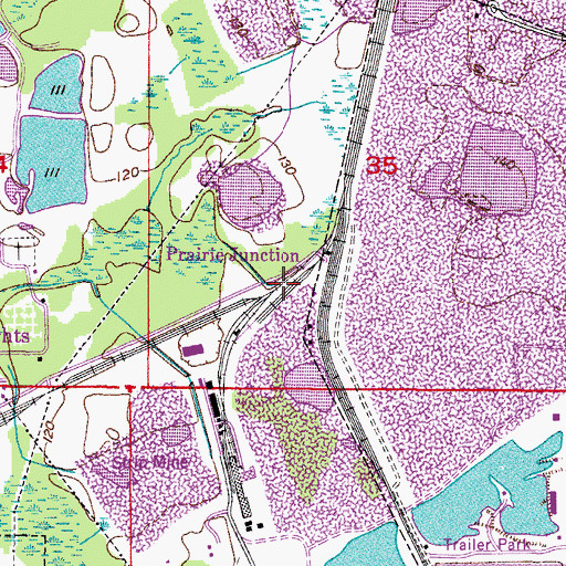 Topographic Map of Prairie Railroad Station, FL