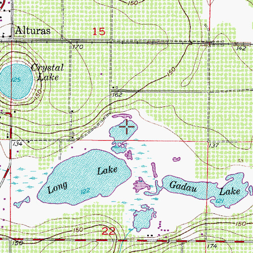 Topographic Map of Round Lake, FL