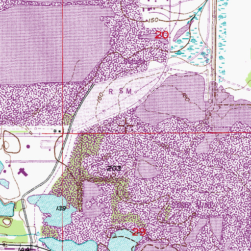 Topographic Map of Oakridge Railroad Station, FL