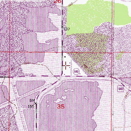 Topographic Map of Barcola, FL