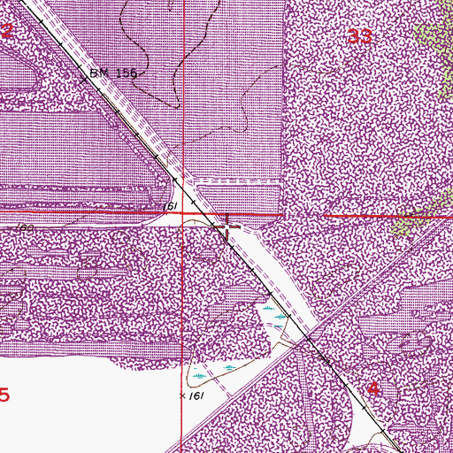 Topographic Map of West Polk Railroad Station, FL