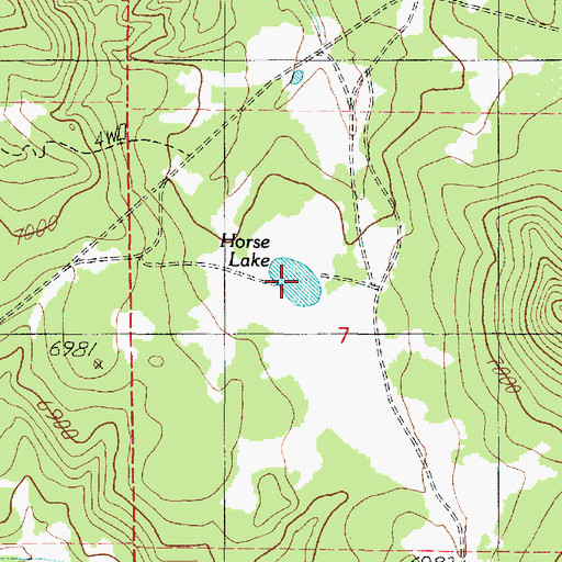 Topographic Map of Horse Lake, AZ