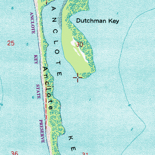 Topographic Map of Anclote National Wildlife Refuge, FL