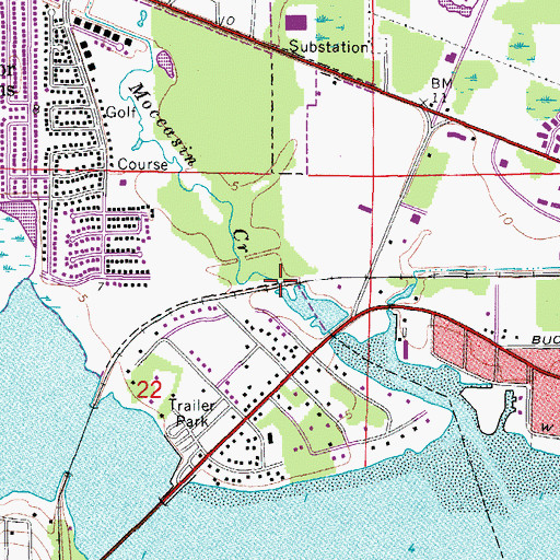Topographic Map of Moccasin Creek, FL