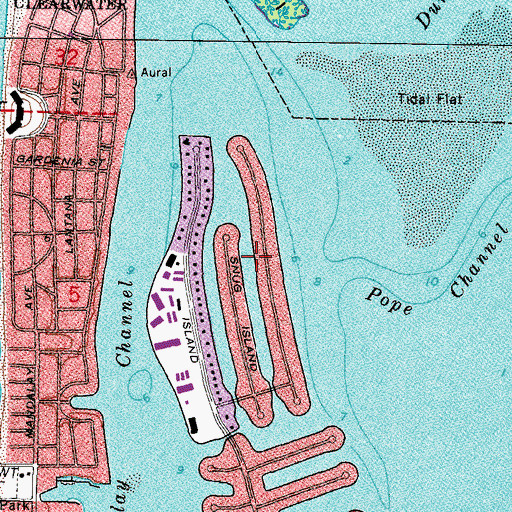 Topographic Map of Pope Island (historical), FL