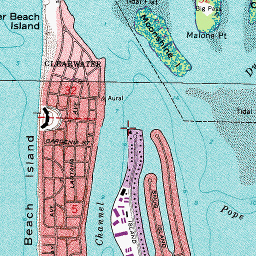 Topographic Map of Cow Island (historical), FL
