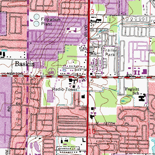 Topographic Map of Pinellas County Hospital, FL