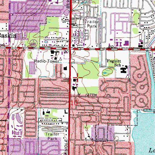 Topographic Map of Pinellas General Hospital, FL