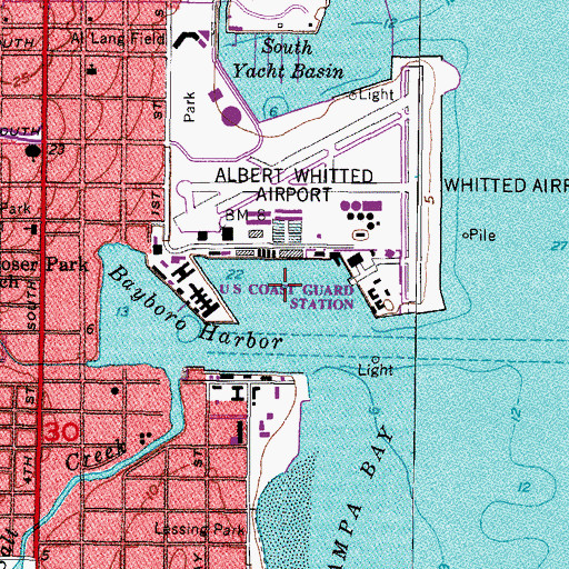 Topographic Map of Port of Saint Petersburg, FL