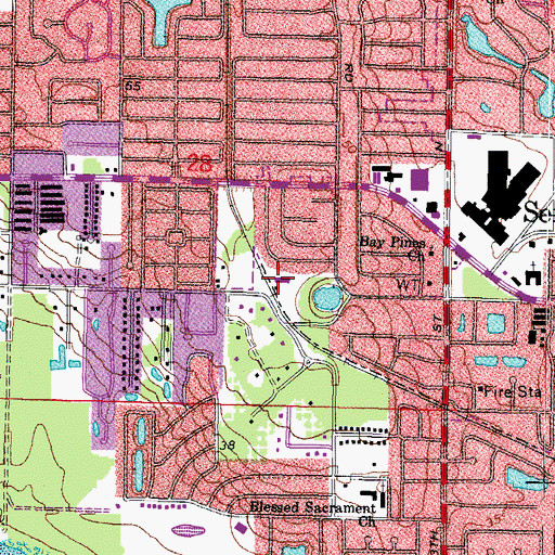Topographic Map of Oakhurst Railroad Station, FL