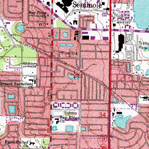 Topographic Map of Lake Carol, FL