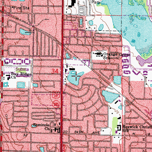 Topographic Map of Blossom Lake, FL