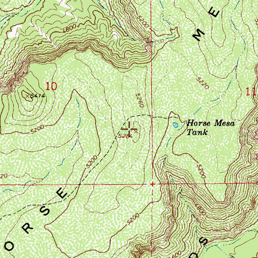 Topographic Map of Horse Mesa, AZ