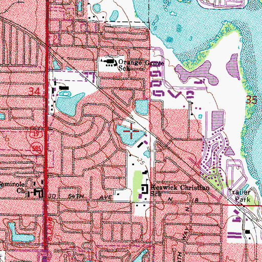 Topographic Map of Lake Kersky, FL