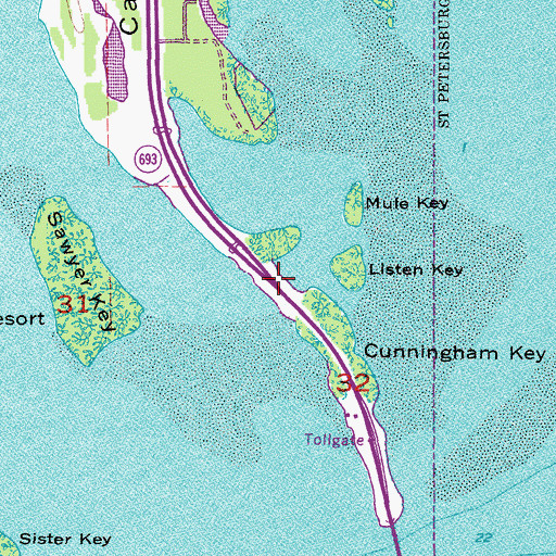 Topographic Map of Butler Hole, FL