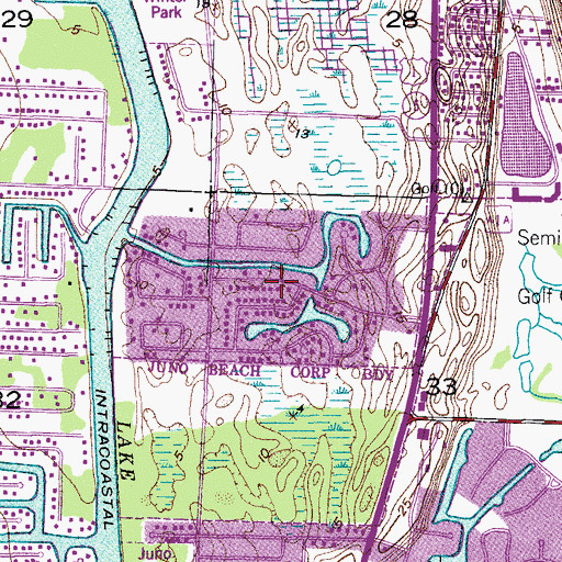 Topographic Map of Juno Isles, FL