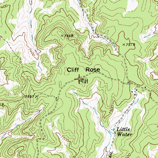 Topographic Map of Cliff Rose Hill, AZ