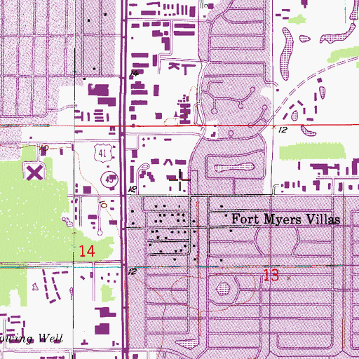 Topographic Map of Montessori School of Fort Myers, FL