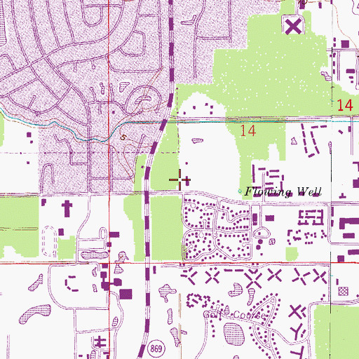 Topographic Map of Canterbury School, FL