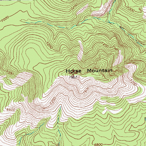 Topographic Map of Horse Mountain, AZ