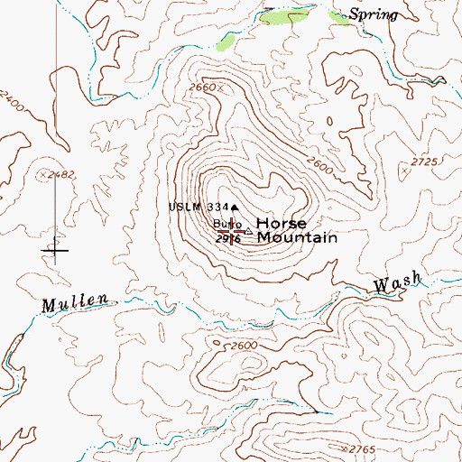 Topographic Map of Horse Mountain, AZ