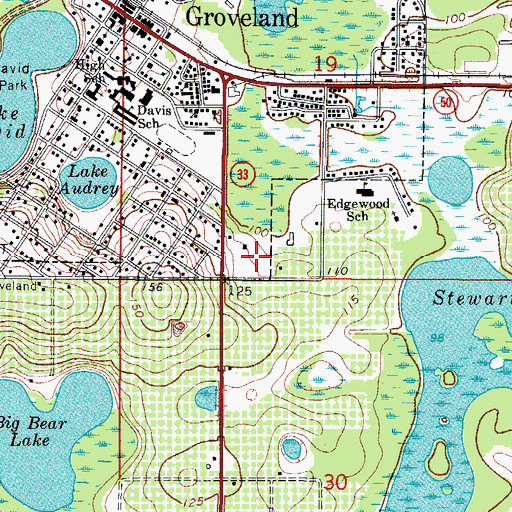 Topographic Map of Groveland Academy, FL