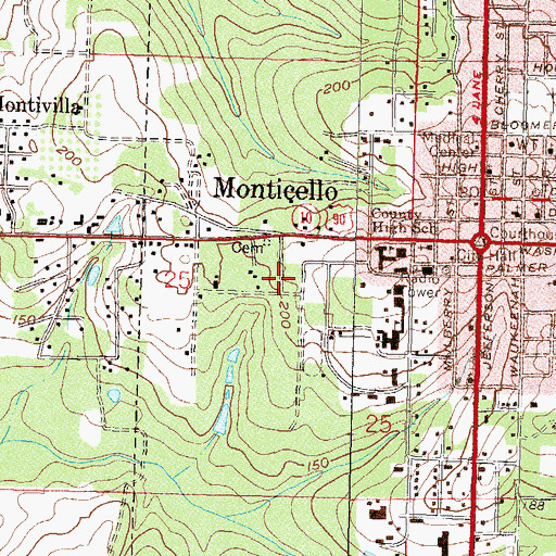 Topographic Map of Aucilla Christian Academy, FL